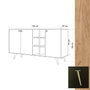 Hanah Home Consola Roble y Negro 140cm, Mueble Moderno con Estantes, Madera Roble y Negro, 140x40x89cm